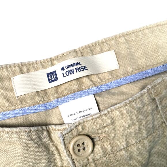 Gap Pants Low Rise Cotton Tan Khaki Capri Women's 12 Casual‎ Crop Pants Wide Leg - Picture 2 of 9
